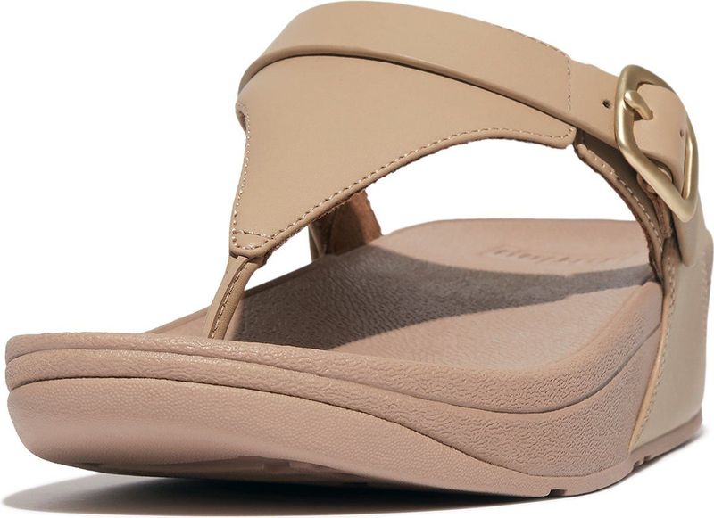 FitFlop Lulu Adjustable Toe Post - Leather BEIGE