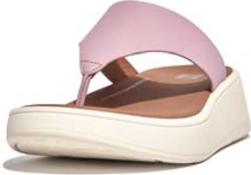 FitFlop F-Mode Leather Flatform Toe-Post Sandals PAARS