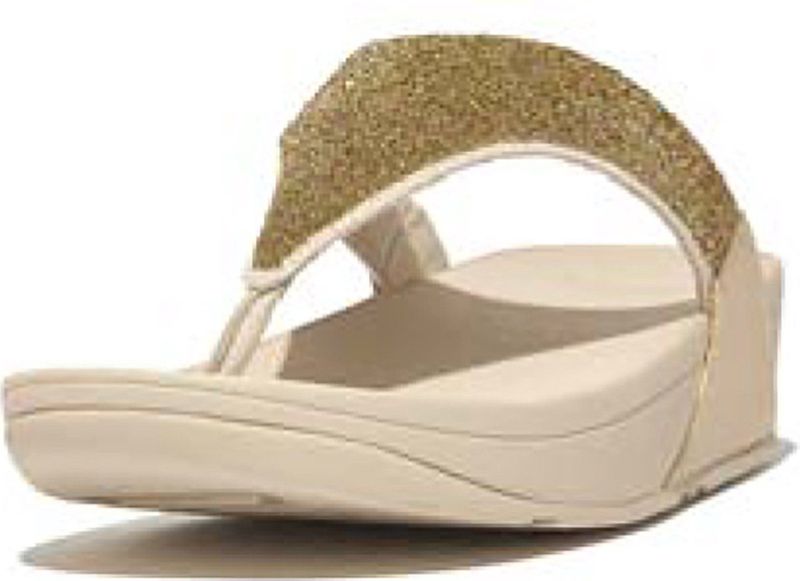 Fitflop - Lulu Opul - Teenslippers - Platino - Zacht Gevoerd - Microvezel Teenpost