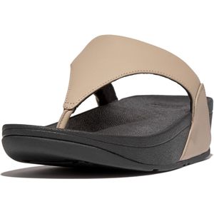 FitFlop Lulu Leather Toepost - Slippers - BEIGE - Maat 37