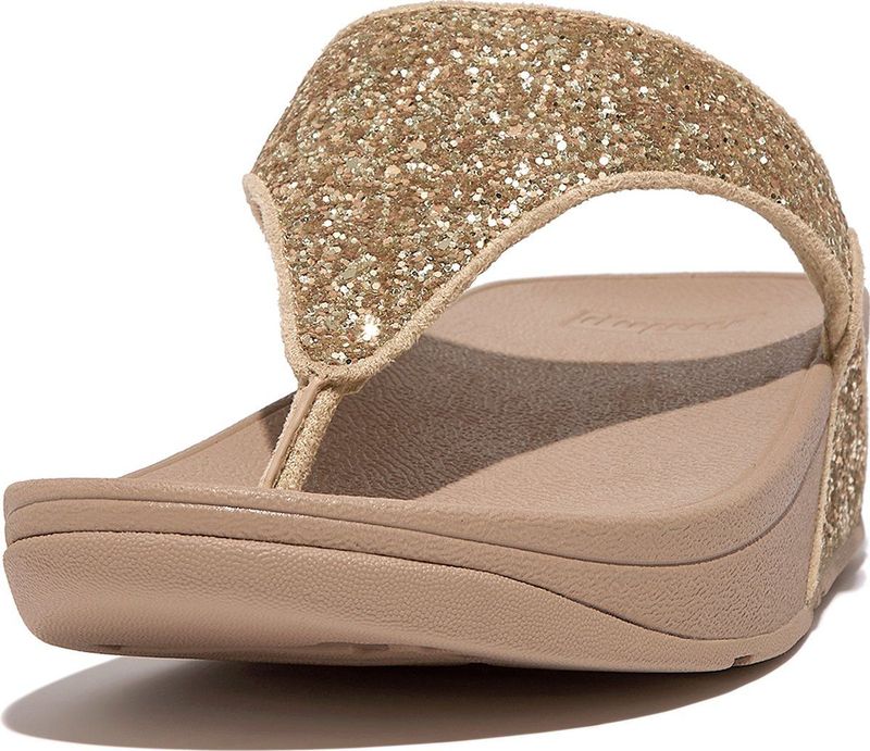 FitFlop Lulu Glitter Toe-Thongs PU Glitter BEIGE