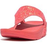 Fitflop Dames LULU Glitter Toe-Thongs Sandaal, roze koraal, 6.5 UK, Rosy Coral, 40 EU