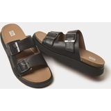 FitFlop Men Gen-FF Buckle Two-Bar Leather Slides Black-Schoenmaat 41