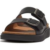 FitFlop Men Gen-FF Buckle Two-Bar Leather Slides Black-Schoenmaat 41