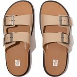 FitFlop Men Gen-FF Buckle Two-Bar Leather Slides Latte Beige-Schoenmaat 44