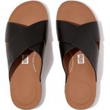 FitFlop FitFlop Iqushion Men'S Leather Cross Slides ZWART - Maat 41