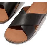 FitFlop FitFlop Iqushion Men'S Leather Cross Slides ZWART - Maat 41