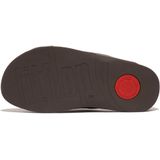 FitFlop - Surfer - Slippers - Zwart - Pluche Leer - Microwobbleboard Zolen