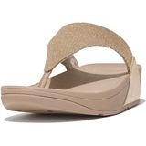 Fitflop Dames LULU SHIMMERLUX teenpost sandalen, latte beige, 5 UK, Latte Beige, 38 EU