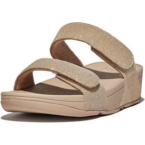 FitFlop Lulu Adjustable Shimmerlux Slides BEIGE