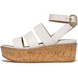 FitFlop Eloise leather/cork strappy wedge sandals