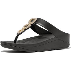 FitFlop - Fino Crystal-Chain Sandalen - Zwart - Leer