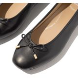 Fitflop Delicato Ballerina's van zacht leer met strik voor dames, zwart.