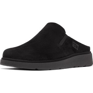 FitFlop - Gen-FF Closed Back Mule - Klomp - Black - Suède, Microwobbleboard Tussenzool, Rubber Buitenzool
