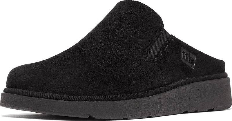 FitFlop - Gen-FF Closed Back Mule - Klomp - Black - Suède, Microwobbleboard Tussenzool, Rubber Buitenzool