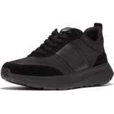 FitFlop F-Mode Flow Sneaker - Nylon Suede Mix ZWART