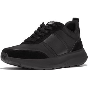 FitFlop F-Mode Flow Sneaker - Nylon Suede Mix ZWART