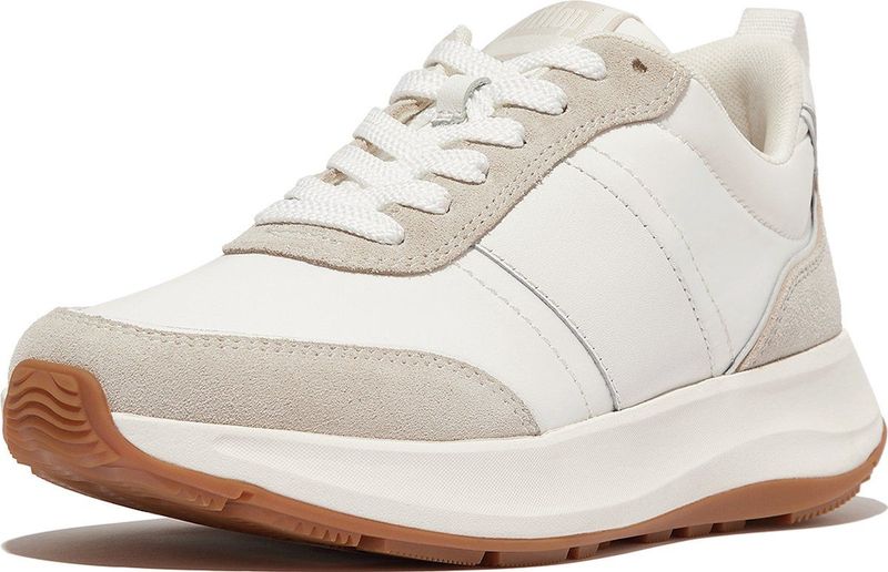 FitFlop F Mode Flow Sneaker Nylon & Suede Mix WIT