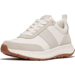 FitFlop - F-Mode Flow Sneaker - Urban White/Arctic Grey - Suède / Leer