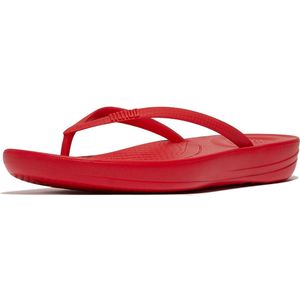 FitFlop - iQushion Ergonomic Flip-Flops - Rood - Rubber Bovenwerk - Waterbestendig