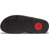 Fitflop - Model - Teenslippers - Zwart - Leren, Microfiber Voering, Microwobbleboard Tussenzool