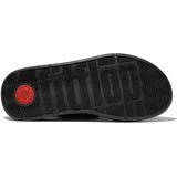 FitFlop - F-Mode Knot Soft-Leather Flatform B/Strap Sandals - Zwart - Leer - Microwobbleboard Tussenzool