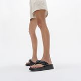 FitFlop - F-Mode Knot - Slippers - Zwart - Soft-Leather, Microwobbleboard Tussenzool