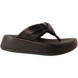 FitFlop - F-Mode Knot - Slippers - Zwart - Soft-Leather, Microwobbleboard Tussenzool