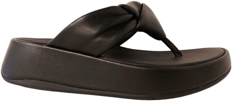 FitFlop - F-Mode Knot - Slippers - Zwart - Soft-Leather, Microwobbleboard Tussenzool