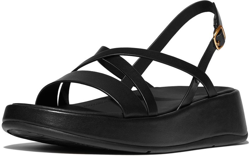 Fitflop - F-mode - Sandalen - Zwart - Luxe Leer, Microwobbleboard™-Middenzool