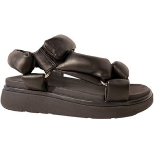 FitFlop - Gen-FF Soft-Leather Back-Strap Sandals - All Black - Leer