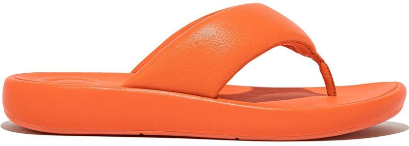 FitFlop - iQushion D-Luxe Padded Leather Toe-Post Sandals - Satsuma - Leer - Ergonomisch Ontworpen