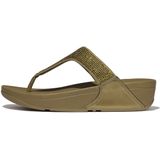 FitFlop - Lulu Toepost Hotfix - Slipper - Metallic Camo-Green - Microvezel Bovenwerk, Microwobbleboard Tussenzool