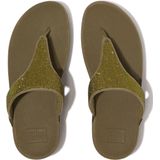 FitFlop - Lulu Toepost Hotfix - Slipper - Metallic Camo-Green - Microvezel Bovenwerk, Microwobbleboard Tussenzool