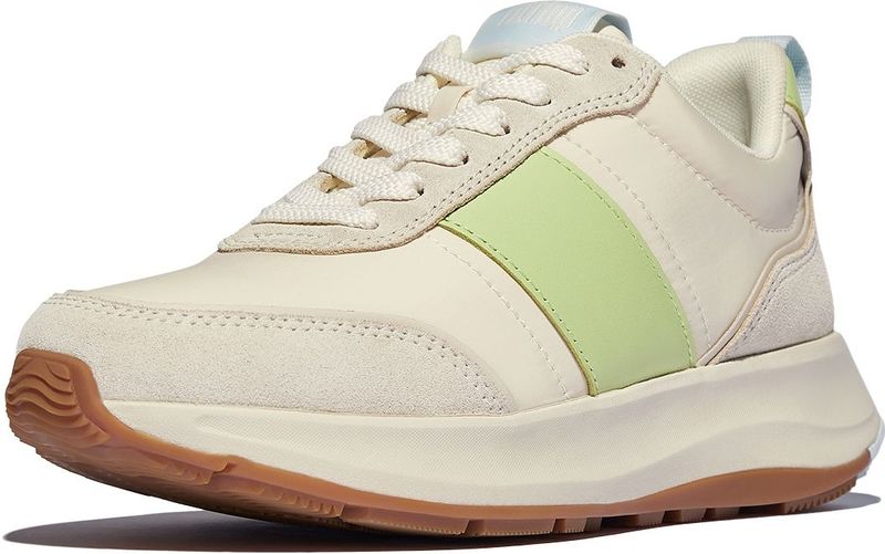 FitFlop - F-Mode Flow - Sneaker - Lime - Nylon & Suède Mix, Microwobbleboard-tussenzool