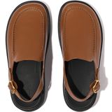 FitFlop - Gen-FF Leather Back-Strap Moc Mules - Zwart - Leer - Microwobbleboard Tussenzool