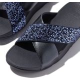 FitFlop - Lulu Crystal-Mix Metallic Cross Slides - Slipper - Midnight Navy - Polyester