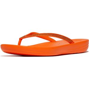 Fitflop Iqushion Classic Sparkle, platte sandalen voor dames, Oranje