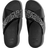 FitFlop - Lulu Crystal-Mix Metallic Cross Slides - Slipper - Midnight Navy - Polyester