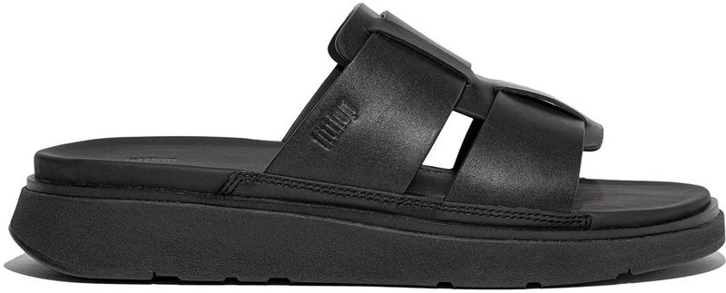 FitFlop - Gen-FF - Badslippers - Zwart - Leren Bovenwerk, Microwobbleboard Tussenzool