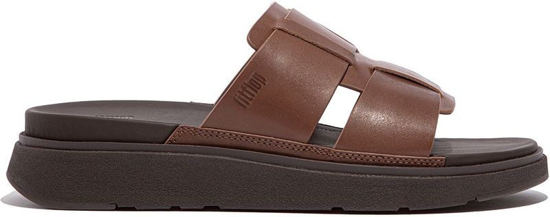 FitFlop - Gen-FF Leather Fisherman Slides - Slipper - Mocha Brown - Microwobbleboard Tussenzool
