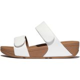 FitFlop - Lulu Adjustable Leather Slides - Slipper - Urban White - Leer, Microvezel, Microwobbleboard