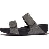 FitFlop - Lulu Adjustable Shimmerlux - Badslippers - Pewter - Microwobbleboard Tussenzool