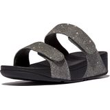 FitFlop - Lulu Adjustable Shimmerlux - Badslippers - Pewter - Microwobbleboard Tussenzool