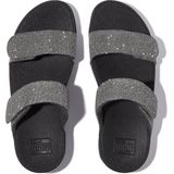 FitFlop - Lulu Adjustable Shimmerlux - Badslippers - Pewter - Microwobbleboard Tussenzool