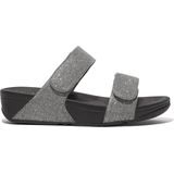 FitFlop - Lulu Adjustable Shimmerlux - Badslippers - Pewter - Microwobbleboard Tussenzool