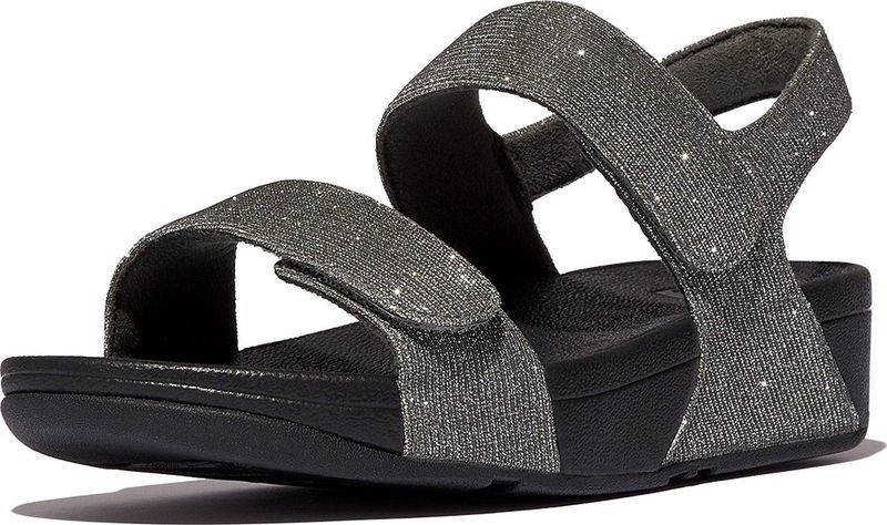 FitFlop - Lulu Adjustable Shimmerlux - Gezondheidsslippers - Pewter - Microwobbleboard Tussenzool