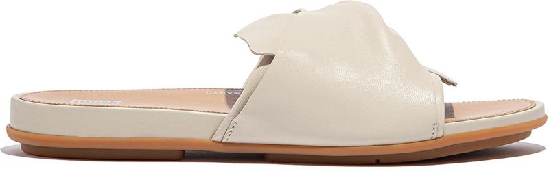 FitFlop - Gracie Soft-Twist Leather Slides - Slippers - Paris Beige - Anatomisch Voetbed
