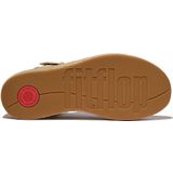 FitFlop - F-Mode Espadrille Leather Flatform Cross Slides - Zwart - Leer, Microwobbleboard Tussenzool