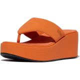 FitFlop - Platfforms Wedge Toe-Post Sandals - Satsuma - Synthetisch - Anatomisch Voetbed